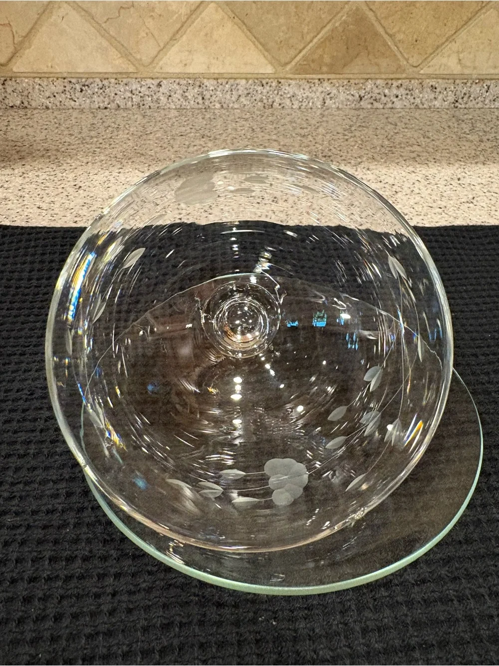 Vintage Princess House Heritage crystal round covered butter Dome